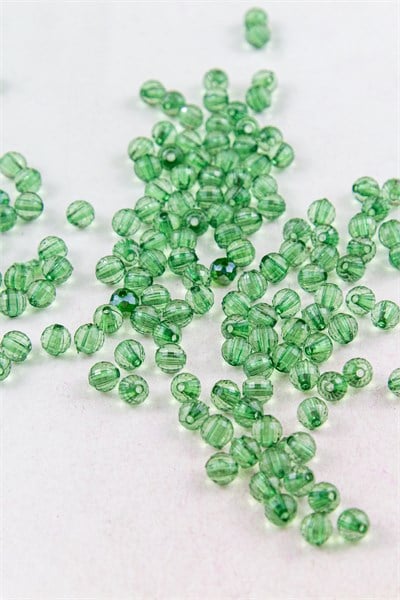 Açık Zümrüt Yeşili 6 mm Dünya Akrilik Boncuk Aksesuar (20 Gram)