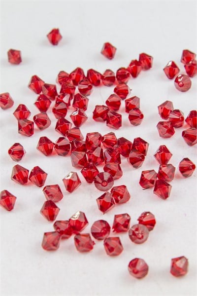 Güzel Bordo 8 mm Piramit Akrilik Boncuk Aksesuar (25 Gram)