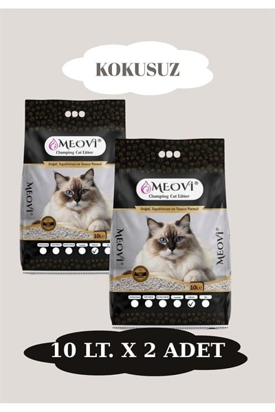 Kokusuz İnce Taneli Kedi Kumu 10 Lt. X 2 Adet