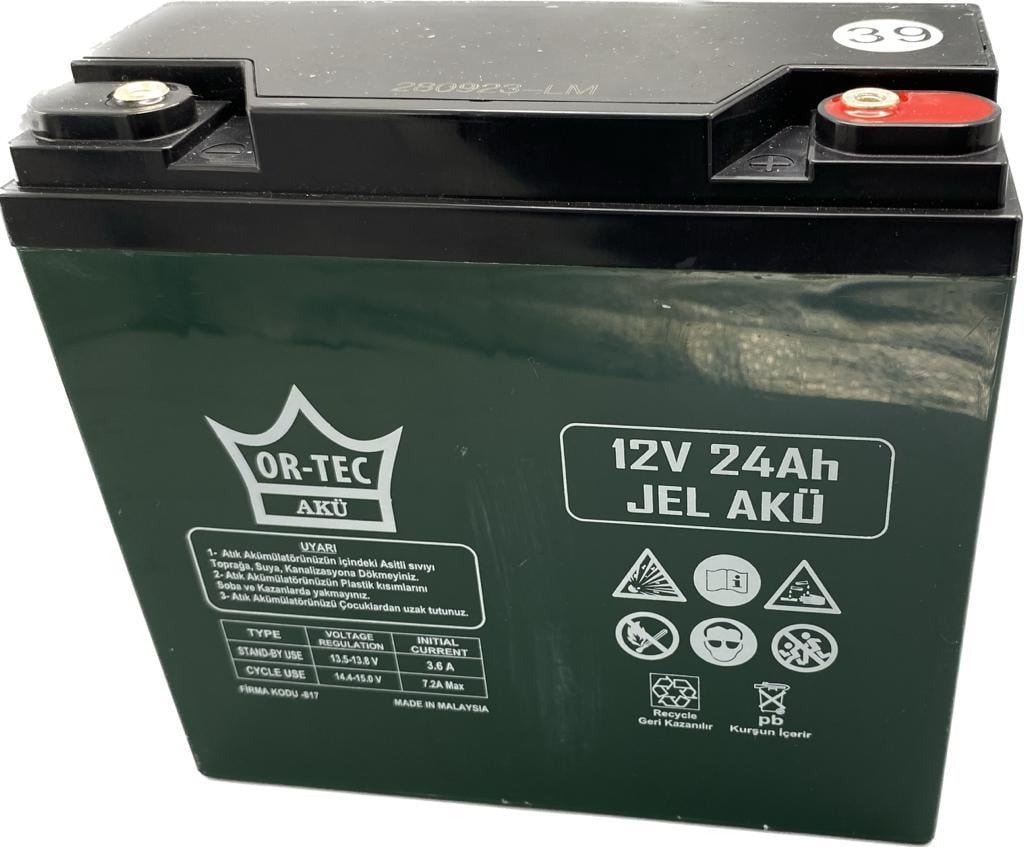 12V 24AH DİK AKÜ   [ ORTEC  ]  MALAYSİA