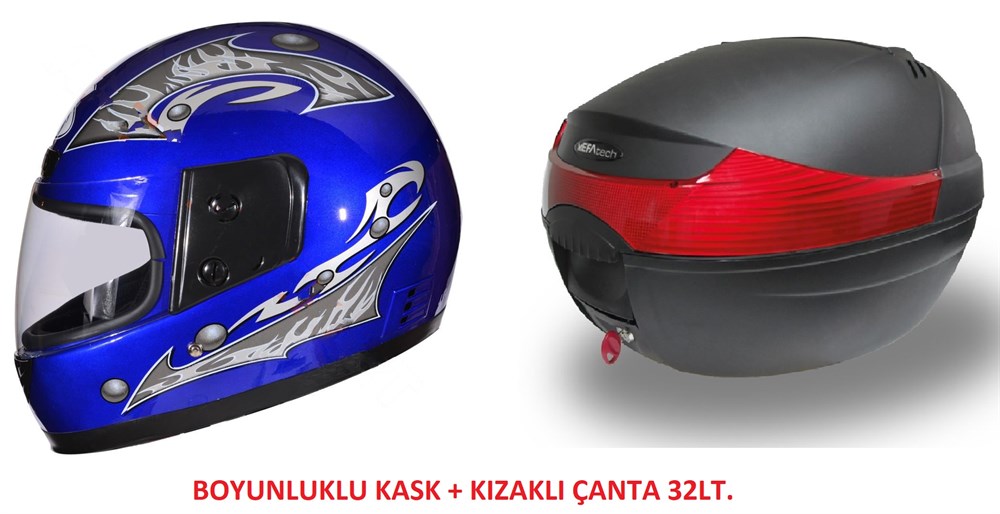 ÇANTA 32 LT KIZAKLI + BOYUNLUKLU  KASK