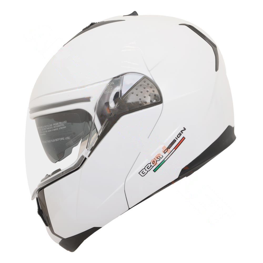 KASK ÇENE AÇILIR GÖZLÜKLÜ BEON BEYAZ [ XL ]