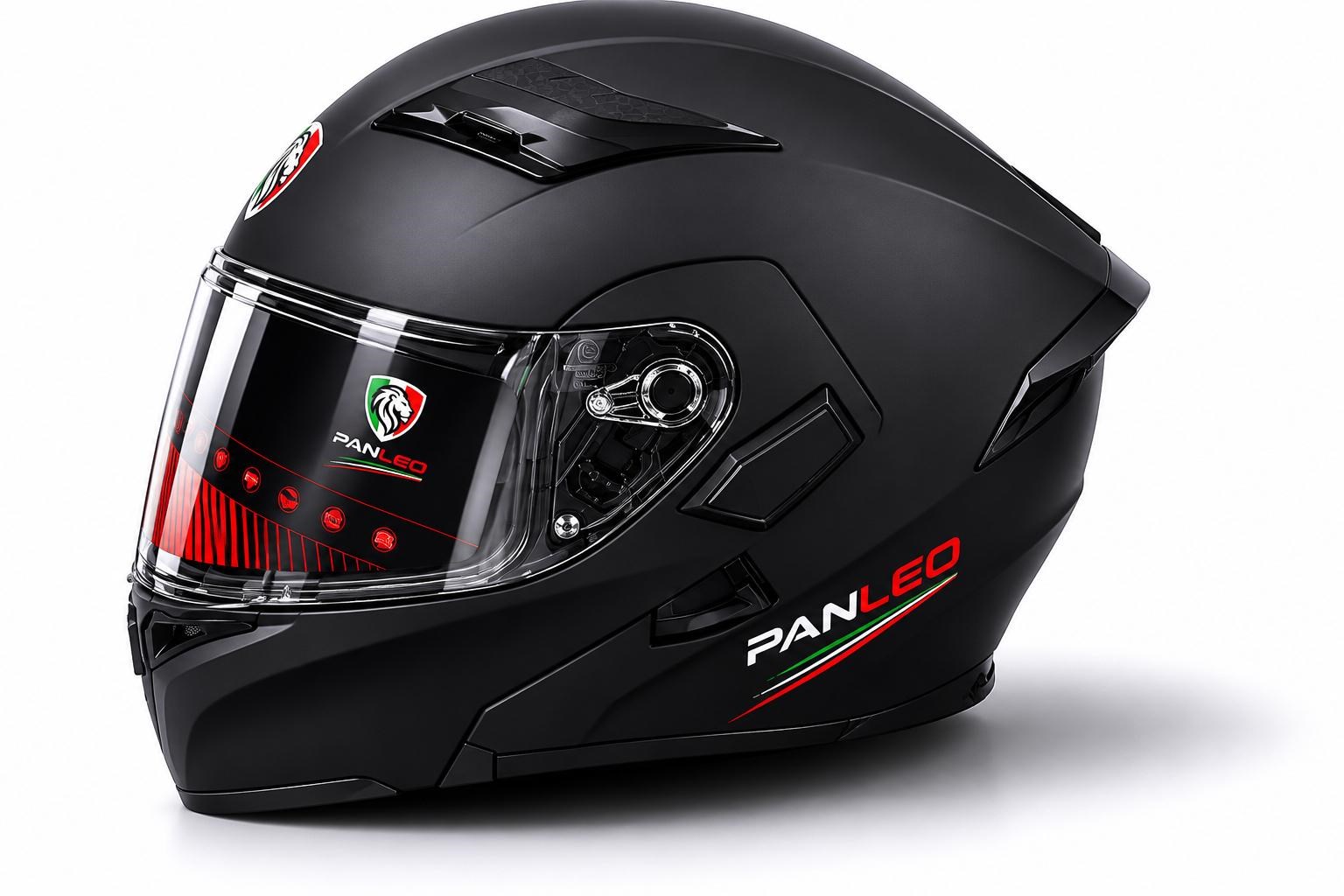 KASK PANLEO ÇENE AÇILIR MAT SİYAH (L)