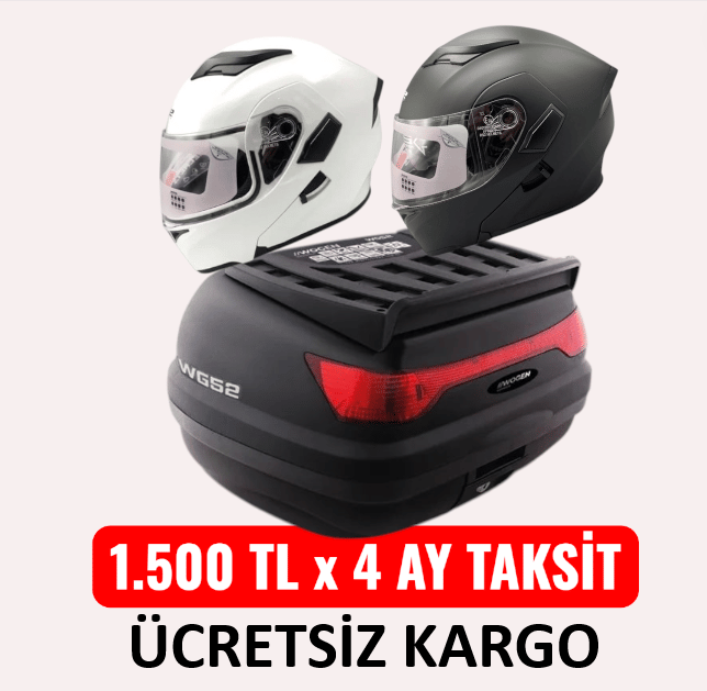 WOGEN ÇANTA 52 LT. + 2 ADET RS2 KASK