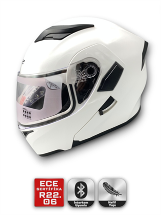 RS2 KASK ÇENE AÇILIR GÜNEŞ VİZÖRLÜ (WHİTE) (L)