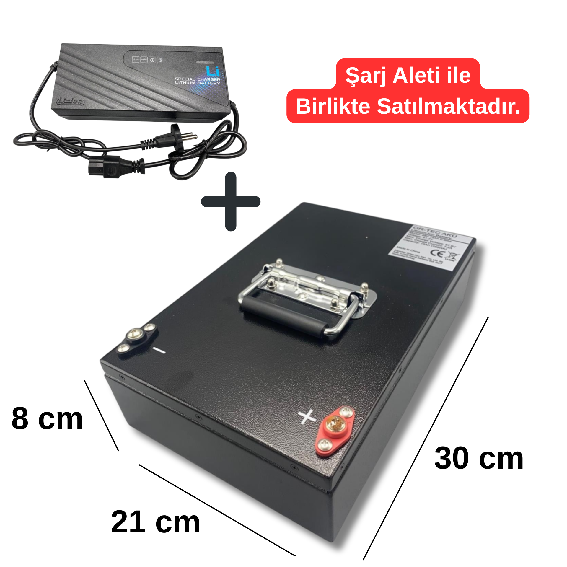 48V 14AH LİTYUM AKÜ + ŞARJ ALETİ