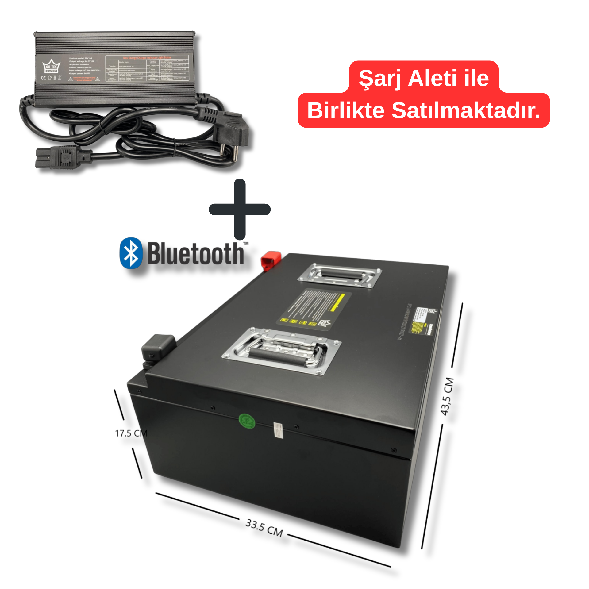 72V 50AH LİTYUM AKÜ + ŞARJ ALETİ [BLUETOOTH]
