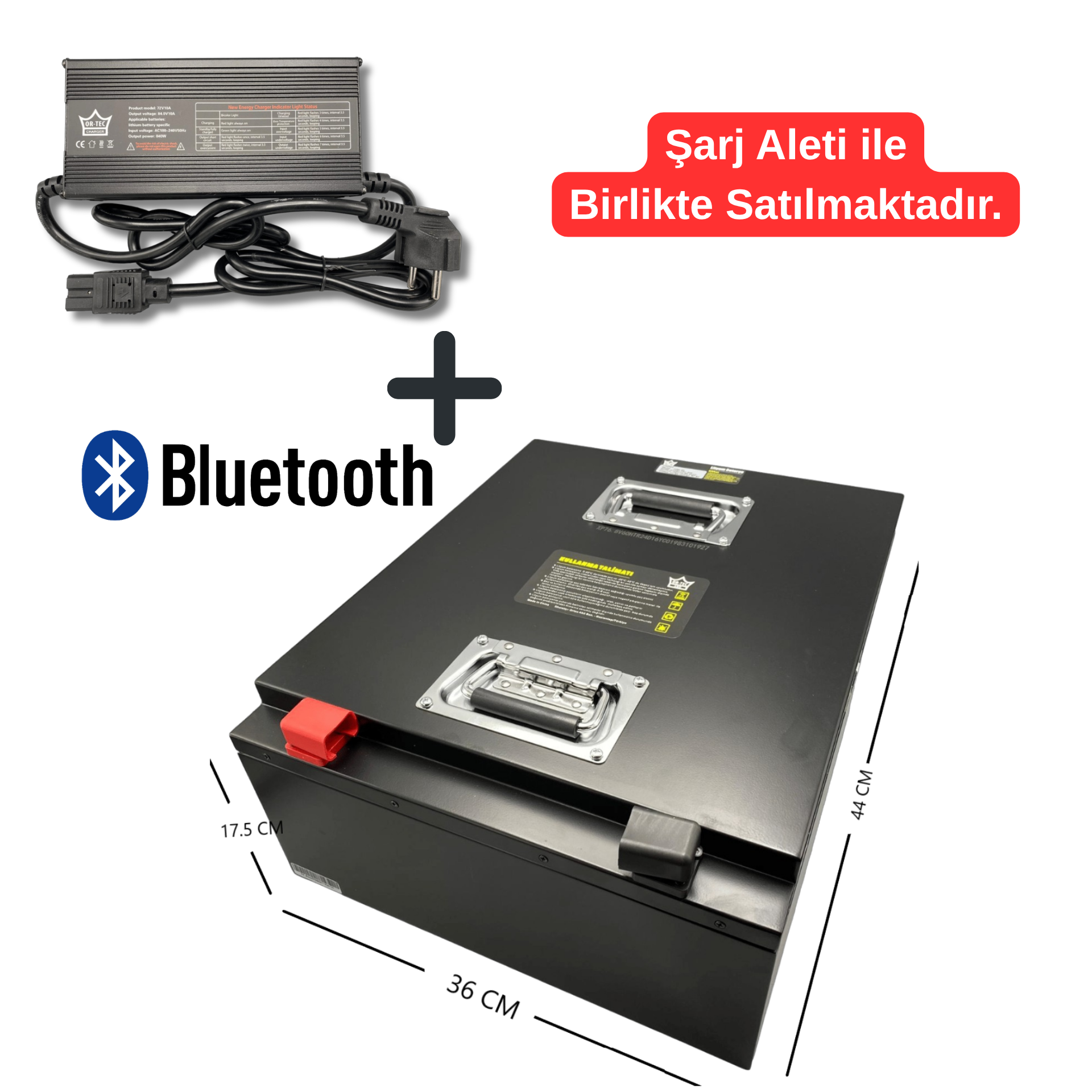 72V 60AH LİTYUM AKÜ + ŞARJ ALETİ [ BLUETOOTH ]