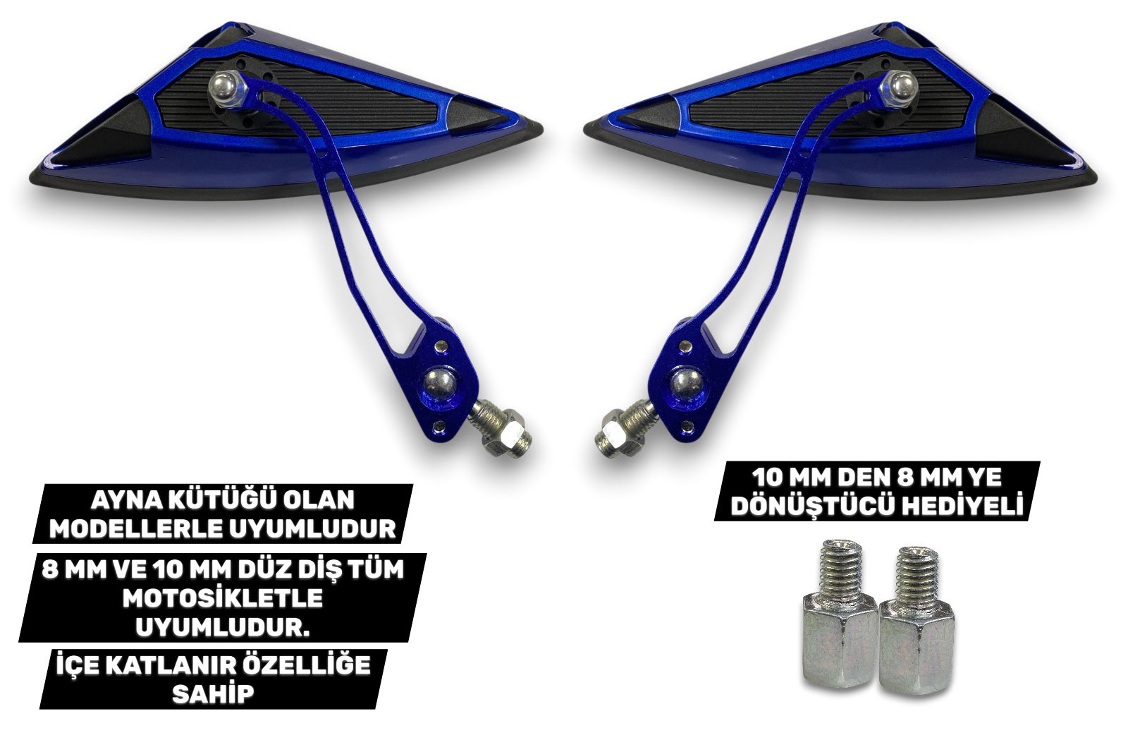 AYNA MAVİ MODİFİYE 10MM ADAPTÖR 8MM