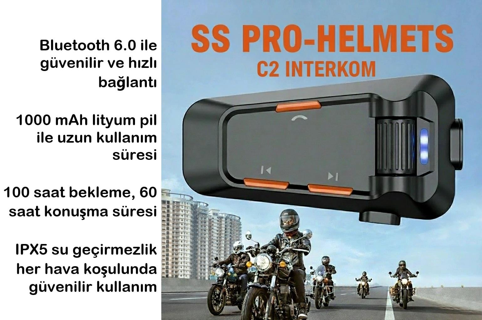 C2 İNTERKOM BLUETOOTH 6.0