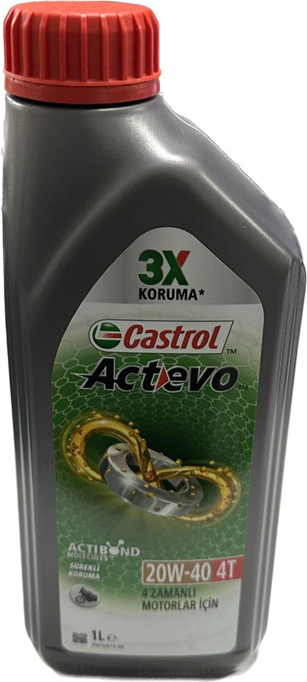 CASTROL ACTEVO 4T ( 20W-40 ) YAĞ 1LT.