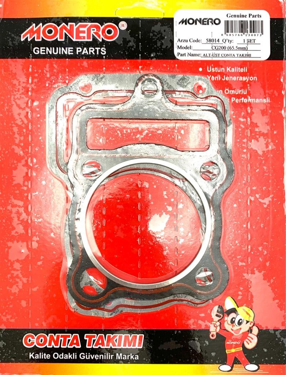 CG 200 SİLİNDİR CONTA ALT - ÜST ÜSTÜ SAC 65,50 mm