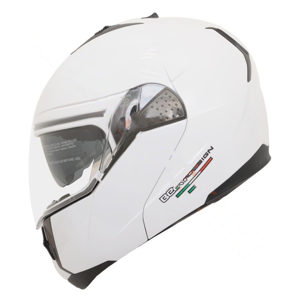 KASK ÇENE AÇILIR GÖZLÜKLÜ BEON BEYAZ [ S ]