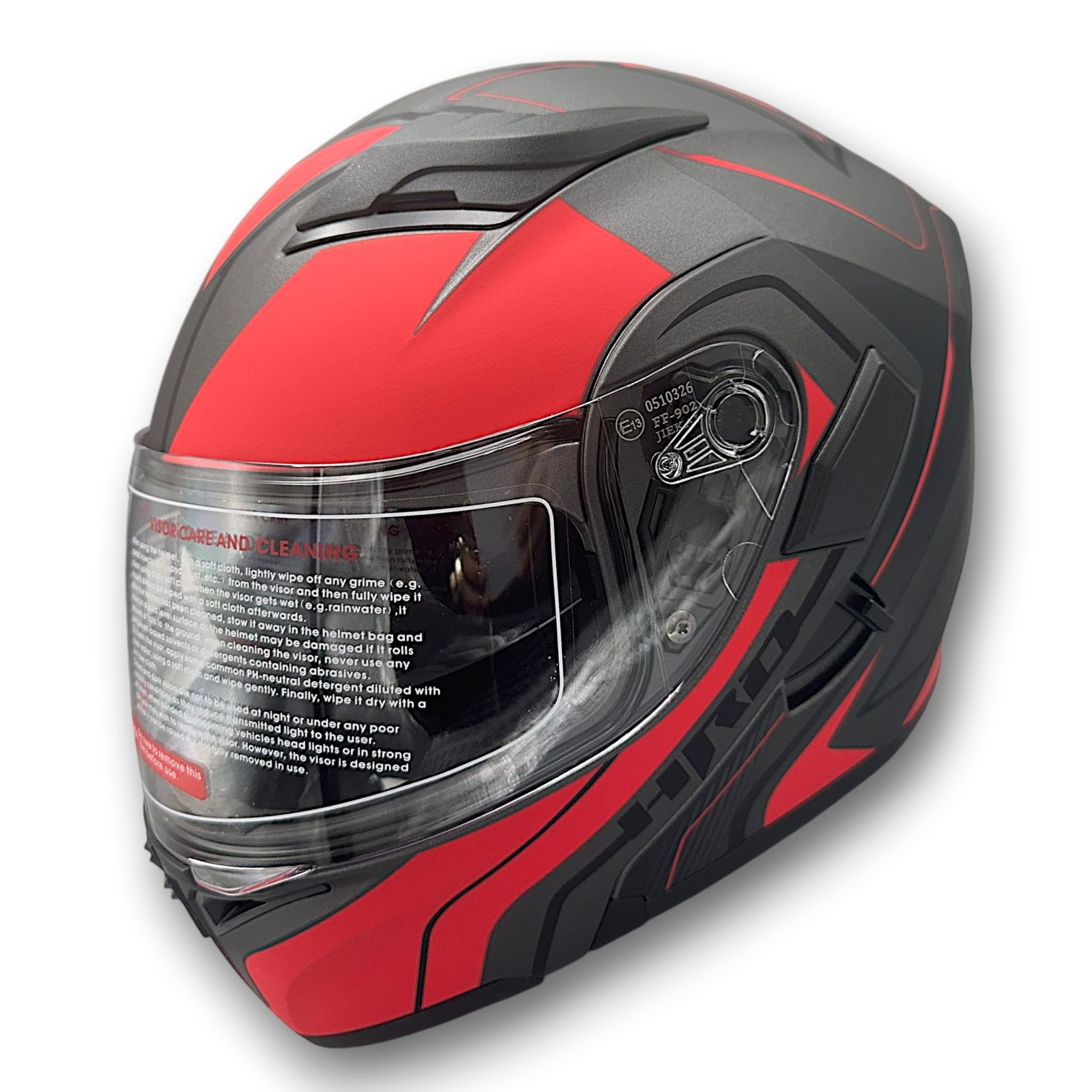 KASK ÇENE AÇILIR GÖZLÜKLÜ  JK 902  RED [ XXL ]