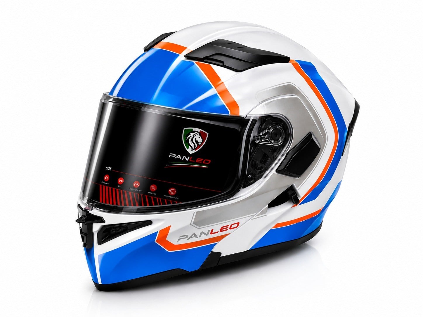 KASK PANLEO ÇENE AÇILIR PRLK BEYAZ-C3 BLUE (L)