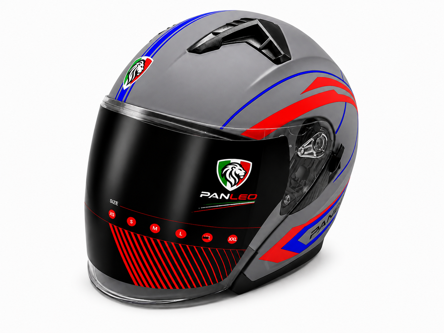 KASK PANLEO H2 528 MAT GRİ-RED (M)
