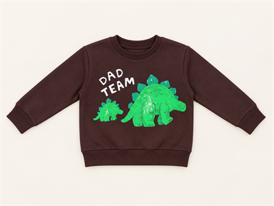 Erkek Çocuk Dinozor DAD TEAM Baskılı Çizgili İkili Takım