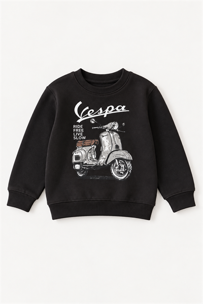 Erkek Çocuk Klasik Vespa Ride Free Live Slow Baskılı Çizgili İkili Takım