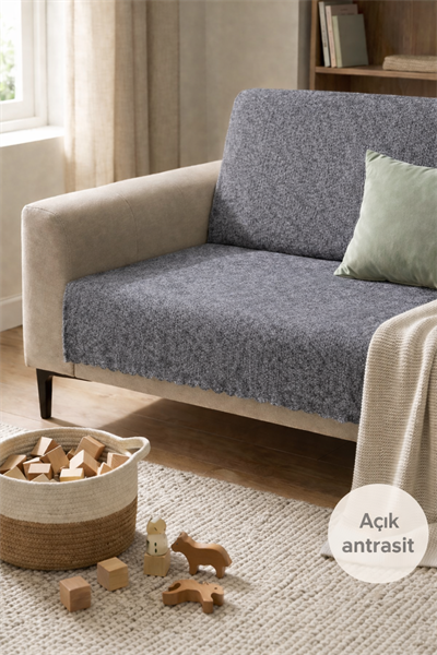 Koltuk Örtüsü 175X215 cm – Kaymaz Şönil Kumaş, Yıkanabilir Çekyat & Kanepe Örtüsü (Bej / Krem / Taş / Gri / Vizon)