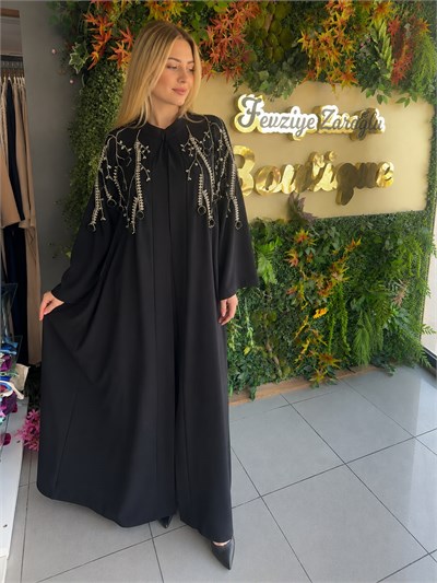 ETRUCCİ TAŞ TASARIM İPEK SATEN ABAYA