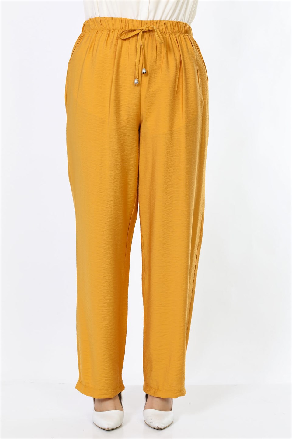 Bol Paça Tesettür Pantolon 5772 Hardal