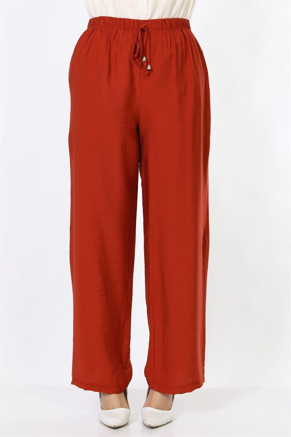 Bol Paça Tesettür Pantolon 5772 Kiremit