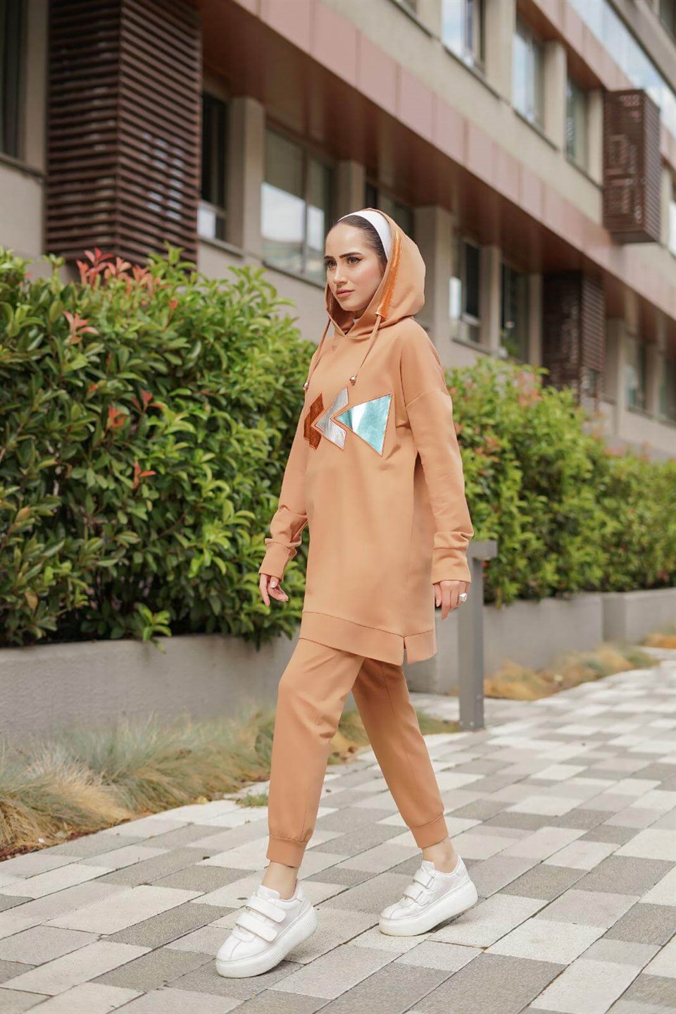 Kapşonlu İkili Takım 10586 Kiremit