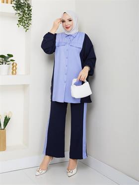 Garnili Tunik Pantolon Tesettür Kombin 2271 Lacivert