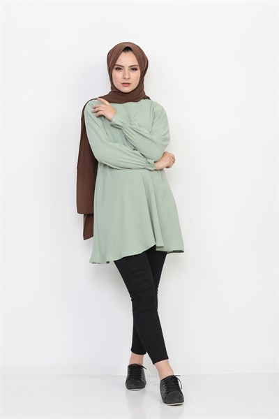 Lastikli Rahat Kalıp Tunik 7115 Mint