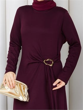 MİNA ELBİSE BORDO 