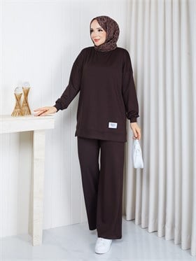 MODAL SWEATSHİRT İKİLİ TAKIM KAHVE