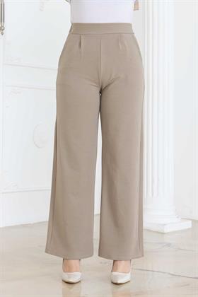 Pileli Cepli Pantolon 2264 Taş