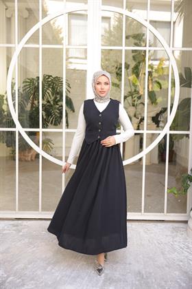 Yelek Etek İkili Kombin 2265 Siyah