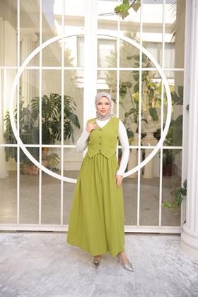 Yelek Etek İkili Kombin 2265 Yağ Yeşili