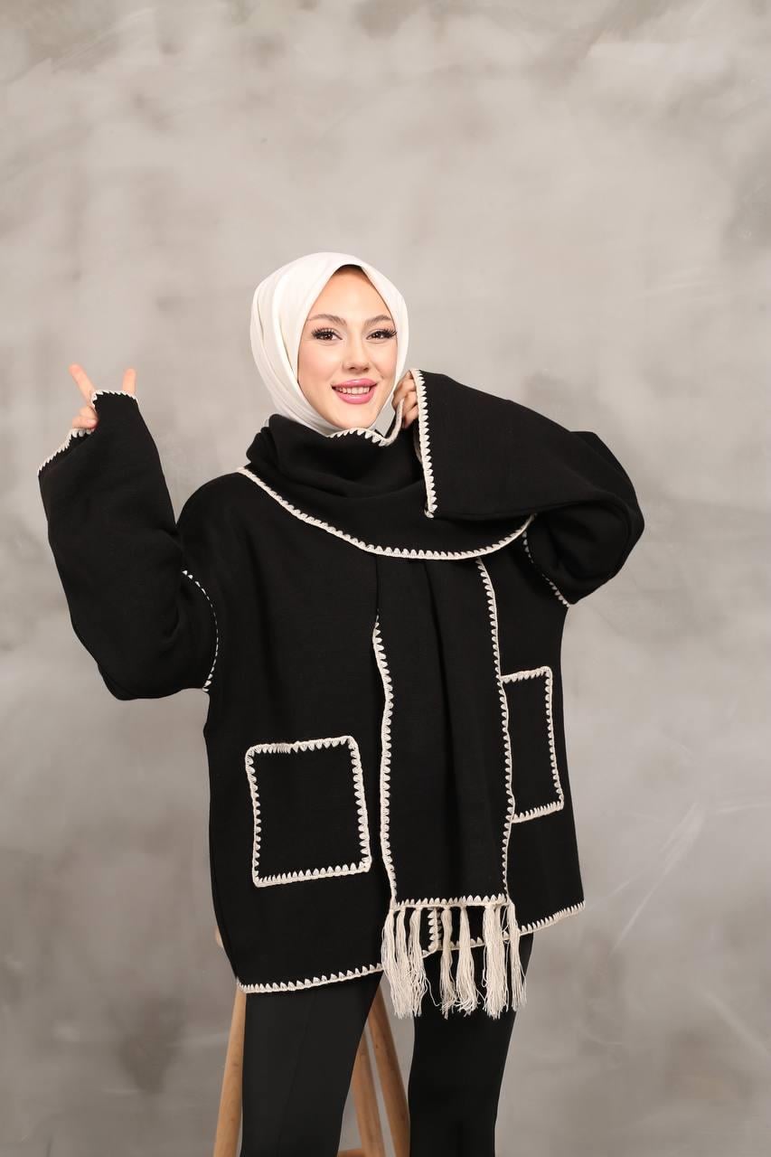 Atkılı Kaşe Kaban 2251 Siyah