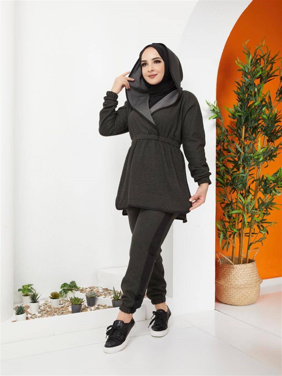 Balıksırtı Tesettür 2'li Takım 6003 Haki