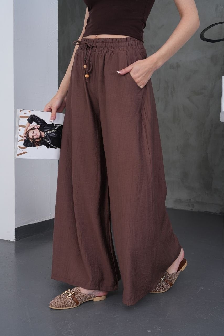 BOL PAÇA  ÇİLEK PANTOLON KAHVE