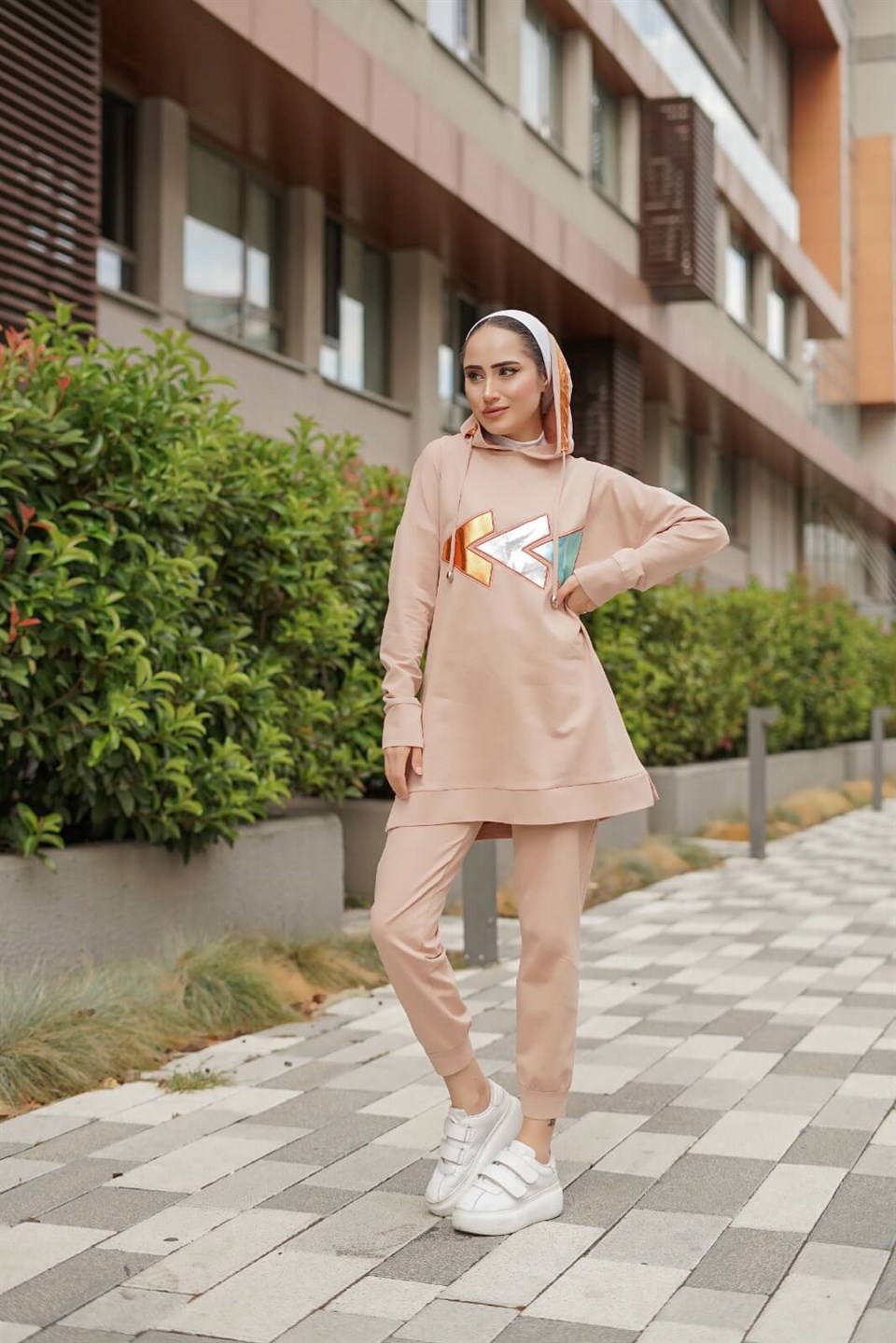 Kapşonlu İkili Takım 10586 Bej