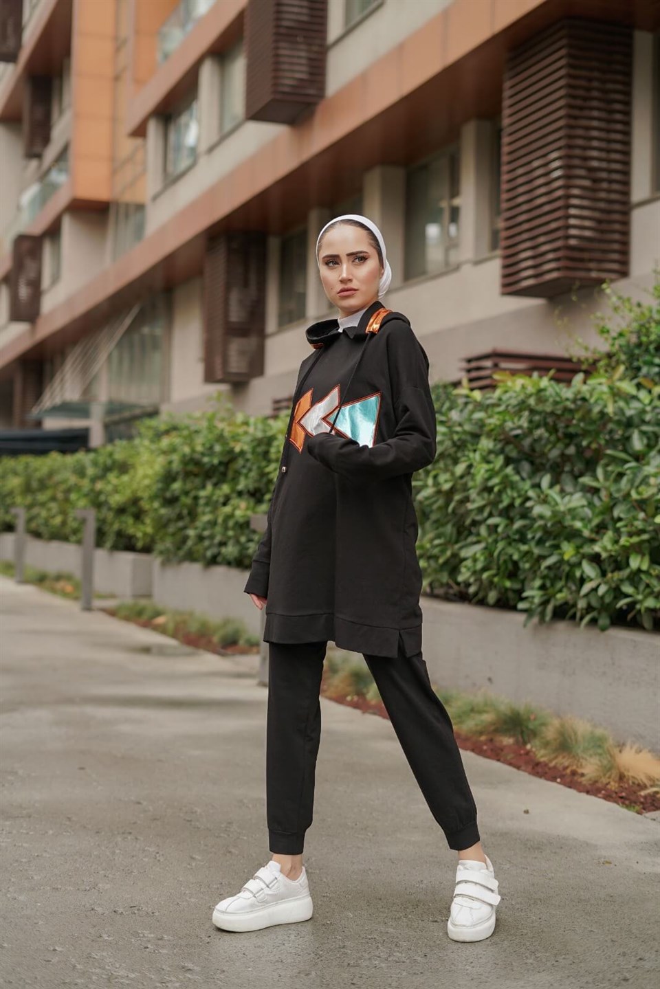 Kapşonlu İkili Takım 10586 Siyah