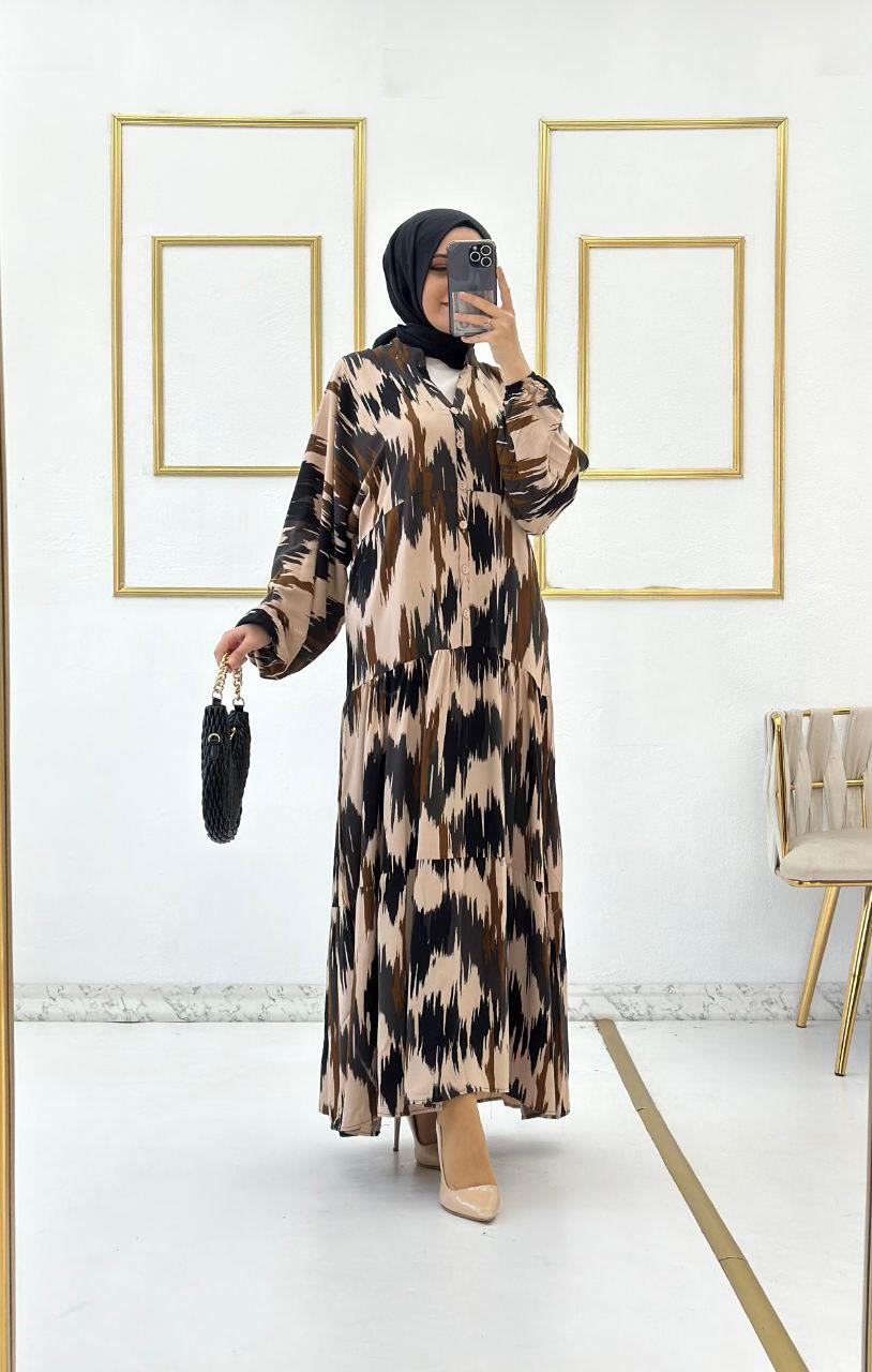 Katleya Salaş Tesettür Elbise 6091 Desen3