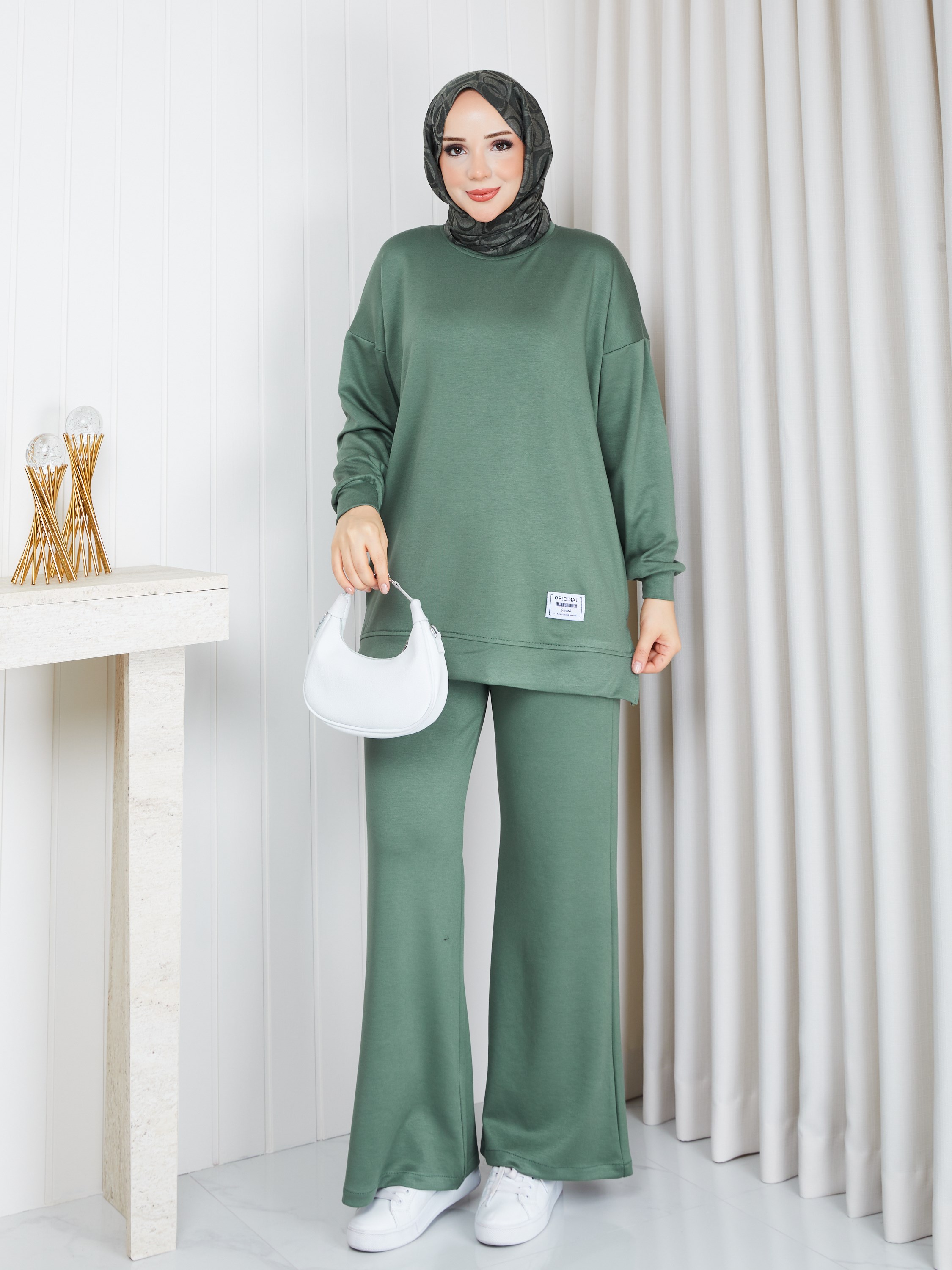 MODAL SWEATSHİRT İKİLİ TAKIM HAKİ