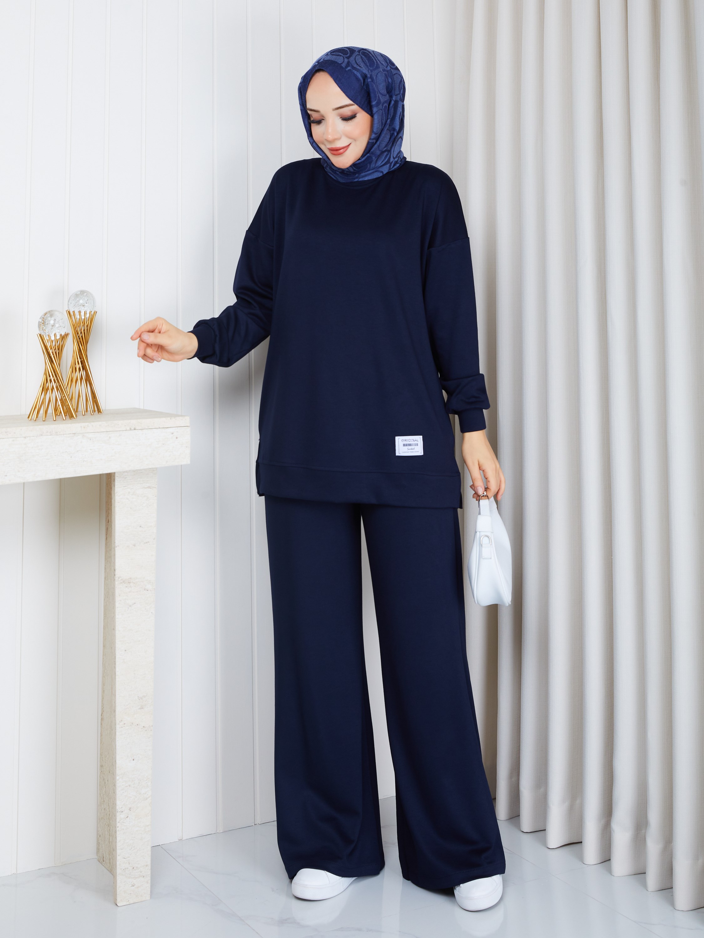 MODAL SWEATSHİRT İKİLİ TAKIM LACİVERT