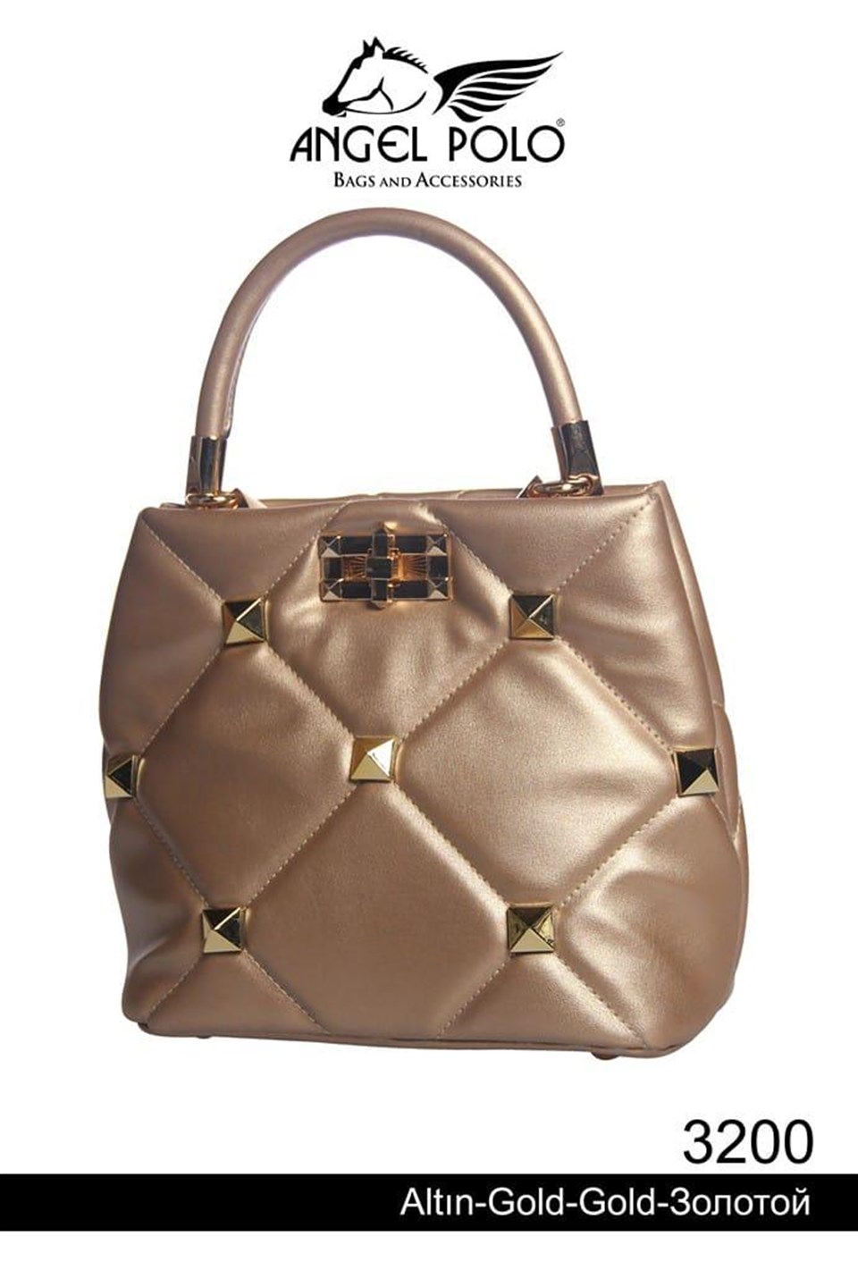 Orjinal Marka Kapitone Çanta 3200 Altın