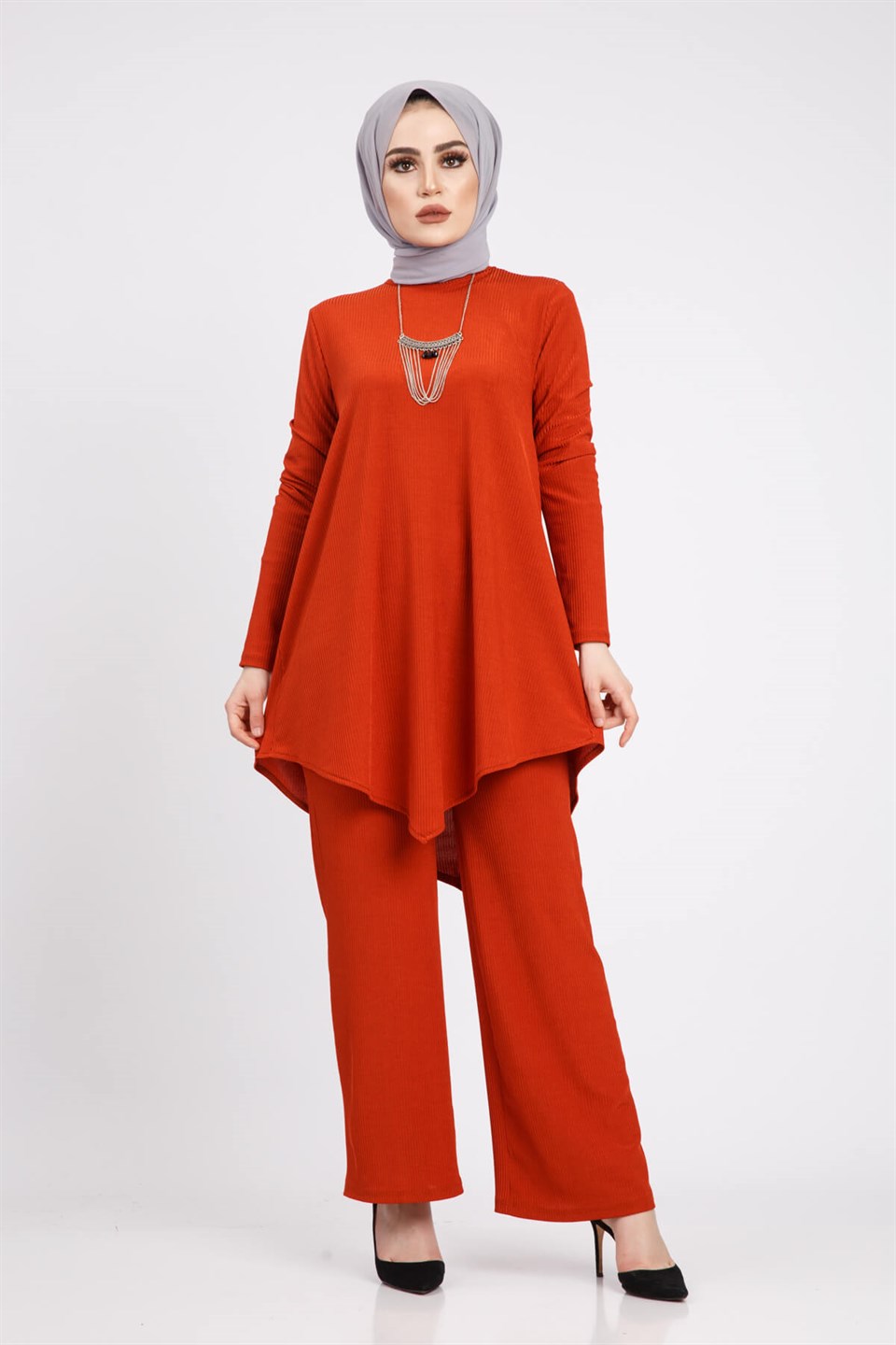 Rahat Kalıp Tunik Pantolon 5733 Kiremit