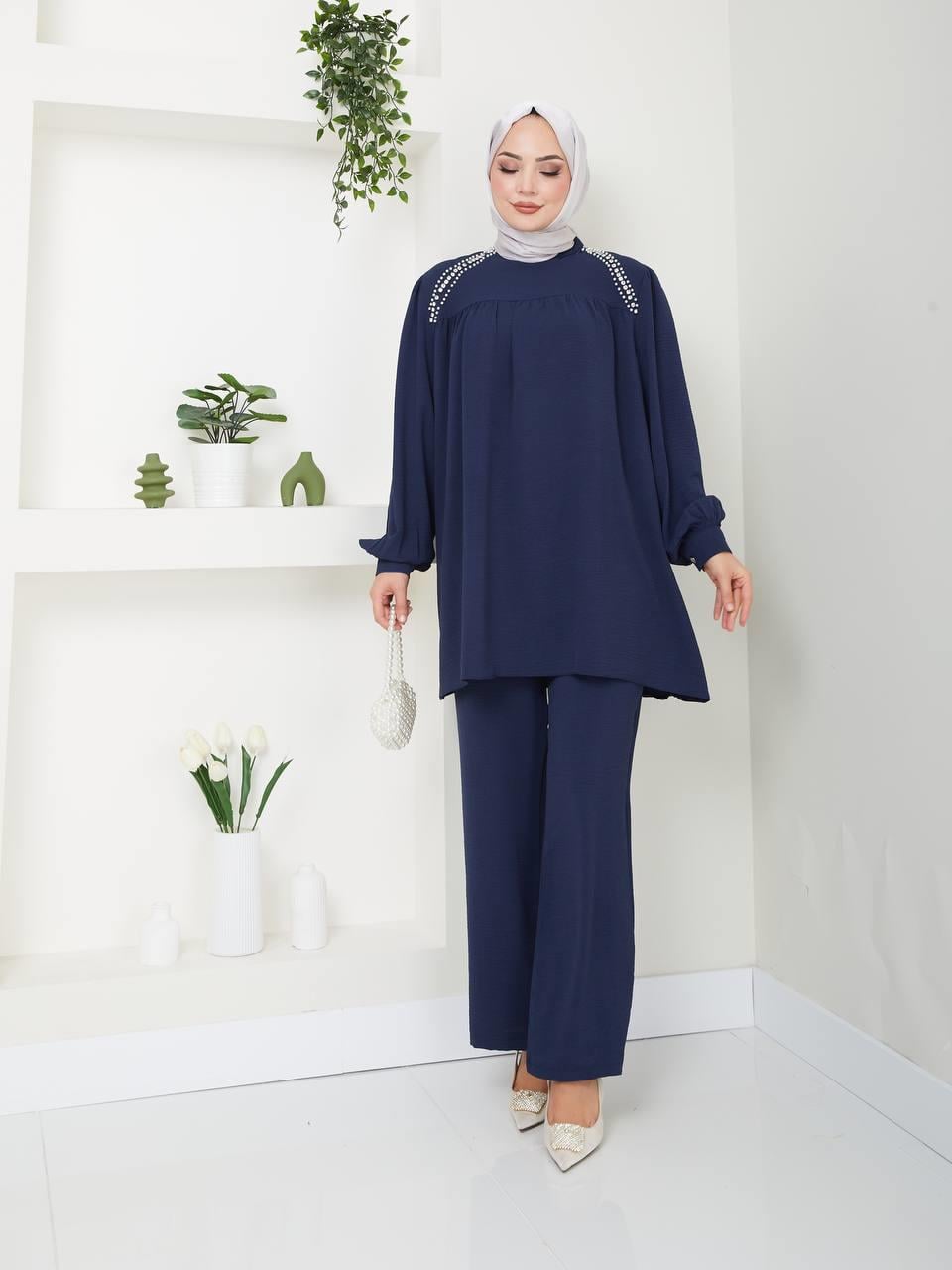 Rahat Kalıp Tunik Pantolon Kombin 5029 Lacivert