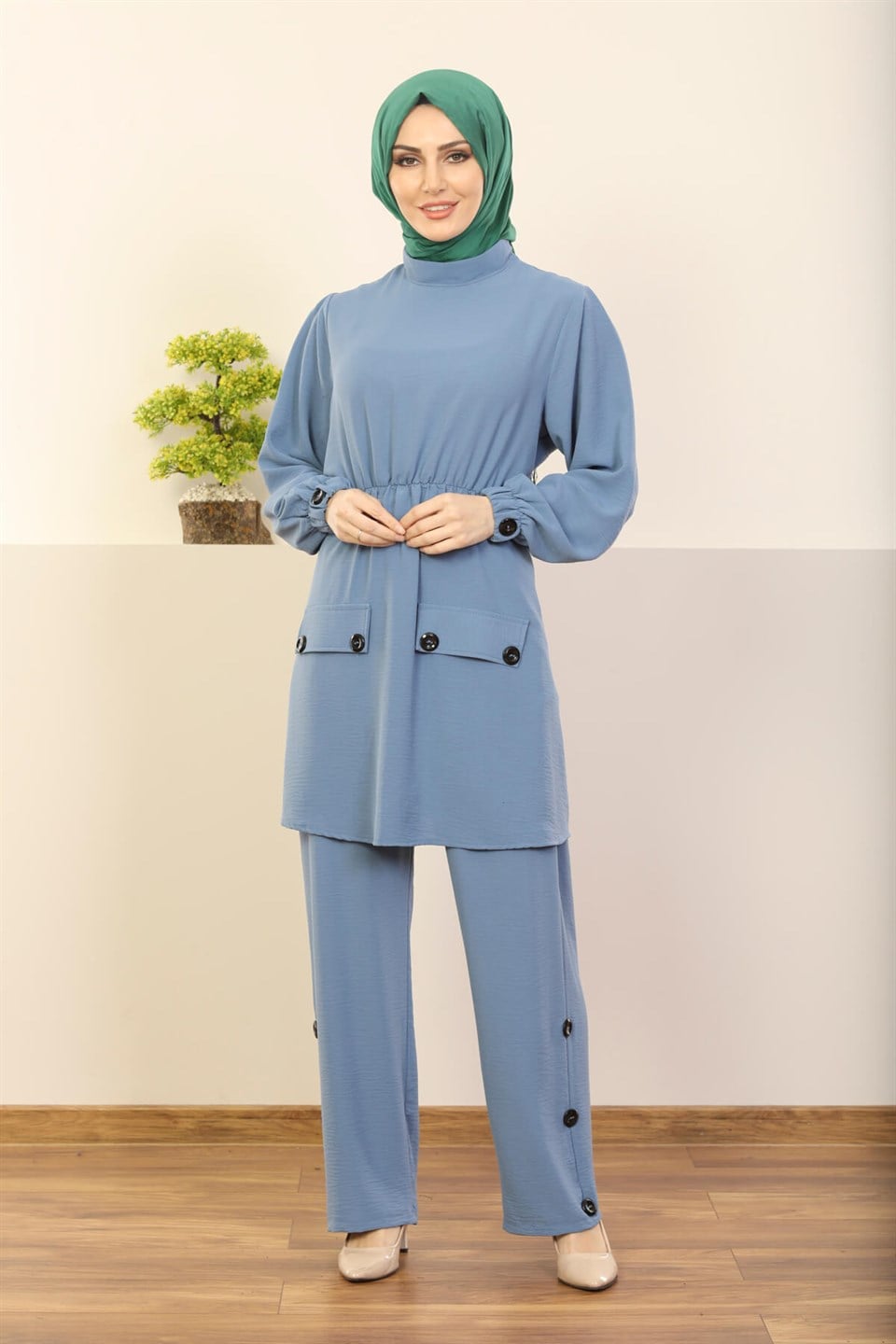 Tunik Pantolon 2´li Kombin 7070 Mavi