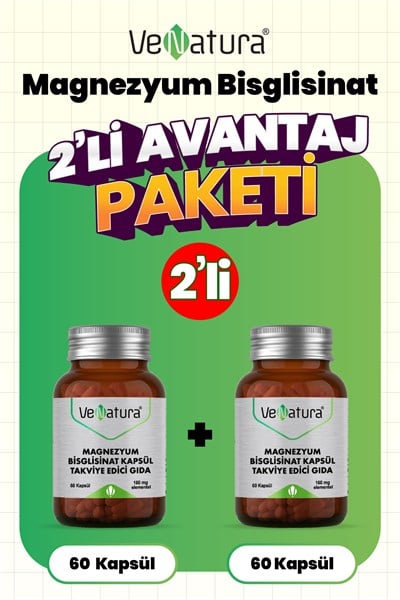 Magnezyum Bisglisinat Kapsül 60 Kapsül 2 Adet