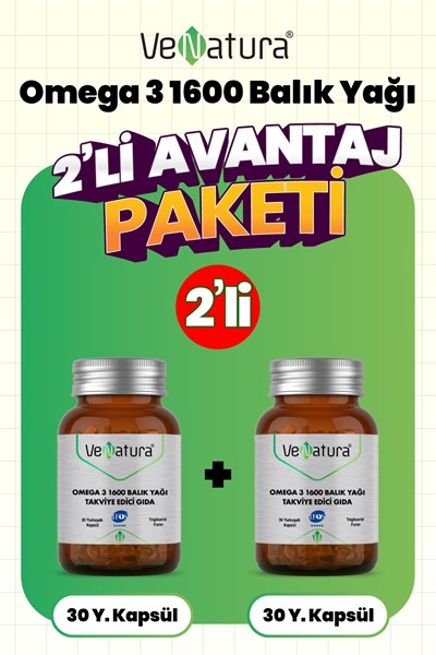 Omega 3 1600 Balık Yağı 30 Kapsül 2 Adet