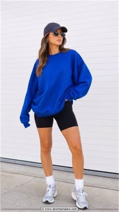 SAKS MAVİOVERSİZE SWEAT