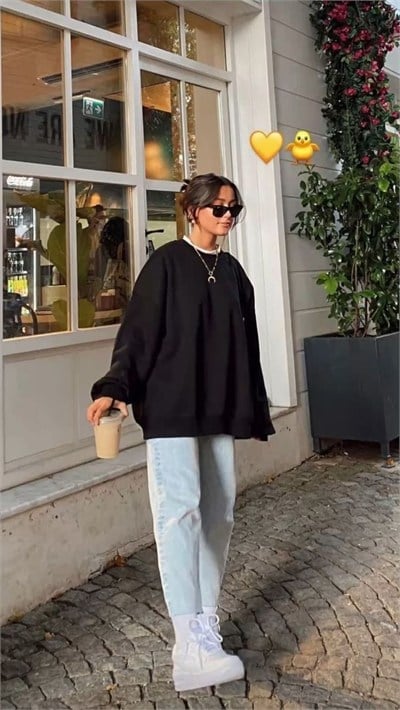 SİYAH OVERSİZE SWEAT